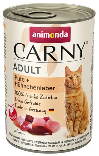 animonda carny adult indyk i wątróbka kurczaka puszka 400g karma mokra dla kota
