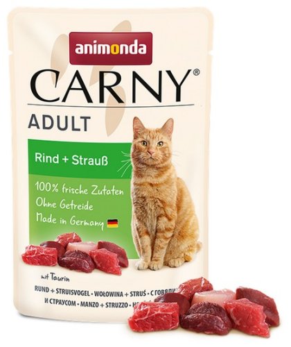 animonda carny adult wołowina i struś saszetka 85g karma mokra dla kota