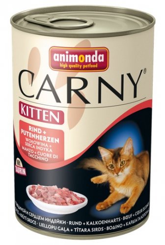 animonda carny kitten wołowina i serca indyka puszka 400g  zestaw 12szt. karma mokra dla młodych kotów