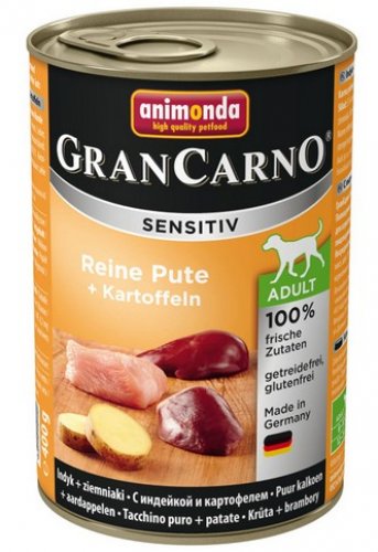 animonda grancarno sensitiv indyk i ziemniaki 400g  zestaw 24szt. lekkostrawna karma dla psów wrażliwych