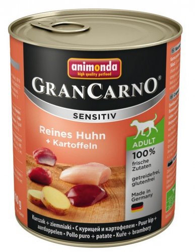 animonda grancarno sensitiv kurczak i ziemniaki 800g  zestaw 30szt. lekkostrawna karma dla psów wrażliwych