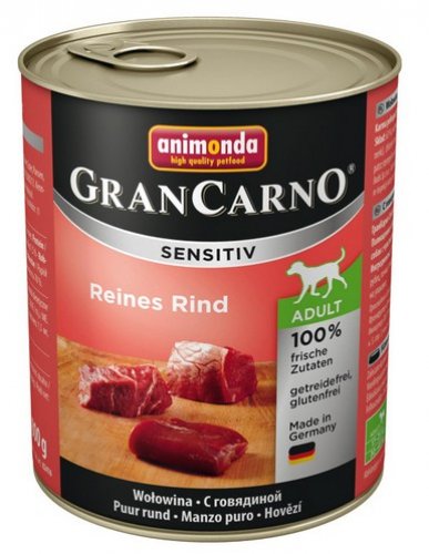 animonda grancarno sensitiv wołowina 800g  zestaw 6szt. lekkostrawna karma dla psów wrażliwych