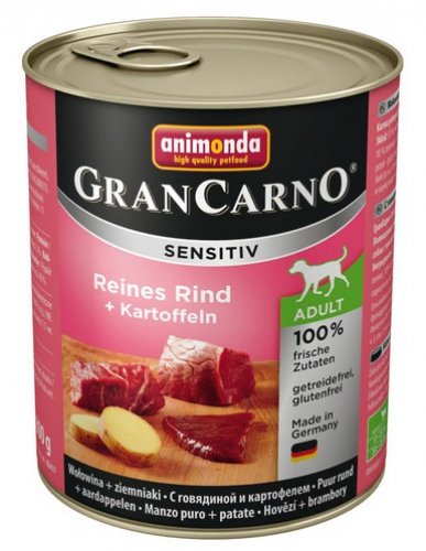 animonda grancarno sensitiv wołowina i ziemniaki 800g lekkostrawna karma dla psów wrażliwych