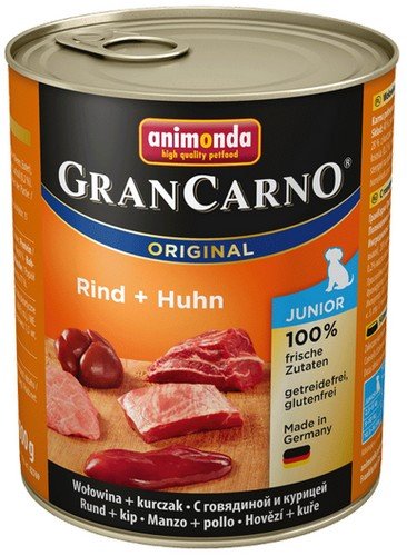 animonda grancarno junior wołowina i kurczak 800g puszka  zestaw 6szt. karma mokra dla młodych psów