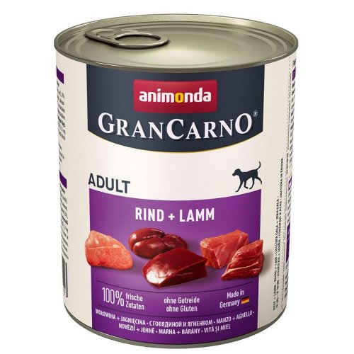 animonda grancarno wołowina i jagnięcina 800g puszka karma mokra dla dorosłych psów