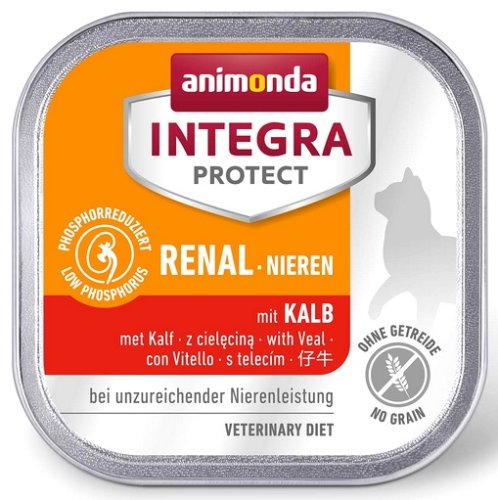 animonda integra protect renal nieren dla kota - z cielęciną tacka 100g karma mokra dla kota