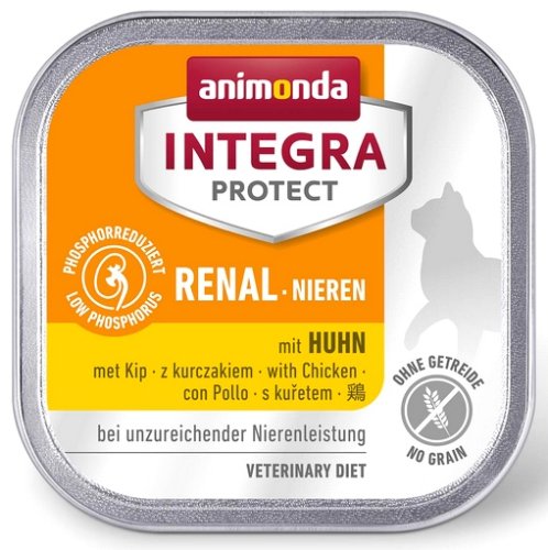 animonda integra protect renal nieren dla kota - z kurczakiem tacka 100g karma mokra dla kota