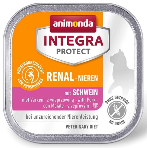 animonda integra protect renal nieren dla kota - z wieprzowiną tacka 100g karma mokra dla kota