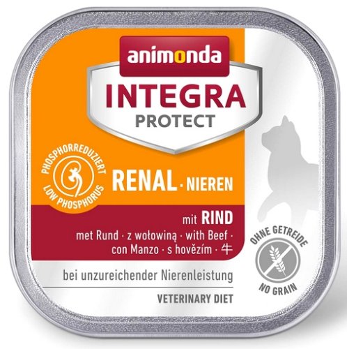 animonda integra protect renal nieren dla kota - z wołowiną tacka 100g karma mokra dla kota