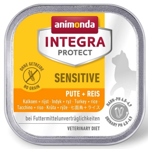 animonda integra protect sensitive dla kota - z indykiem i ryżem tacka 100g karma mokra dla kota