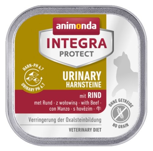 animonda integra protect urinary harnsteine oxalate dla kota - z wołowiną tacka 100g karma mokra dla kota