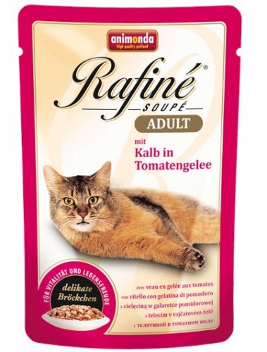 animonda rafine soupe adult cielęcina w galaretce pomidorowej saszetka 100g karma mokra dla kota