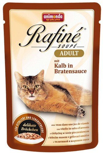 animonda rafine soupe adult cielęcina w sosie pieczeniowym saszetka 100g  zestaw 24szt. karma mokra dla kota