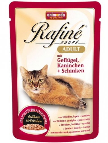 animonda rafine soupe adult drób i królik i szynka saszetka 100g karma mokra dla kota