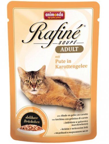animonda rafine soupe adult indyk w galaretce marchewkowej saszetka 100g karma mokra dla kota