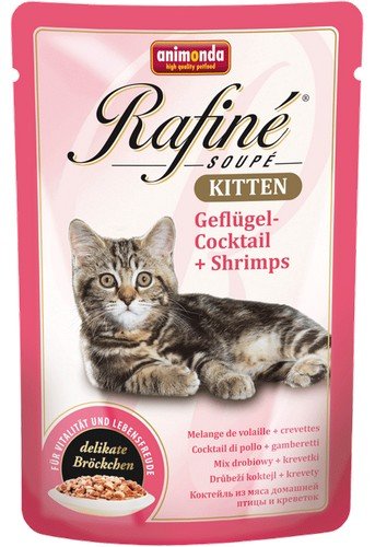 animonda rafine soupe kitten koktail drobiowy i krewetki saszetka 100g karma mokra dla kota