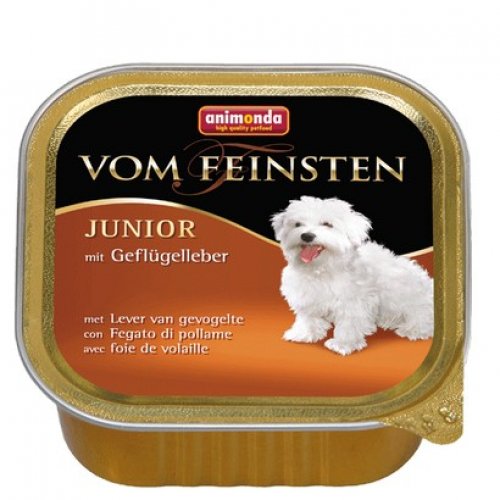 animonda vom feinsten junior wątróbka drobiowa 150g karma mokra dla młodych psów  82976