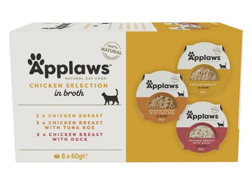 applaws miseczki dla kota chicken selection multi pack 8x60g karma mokra dla kota