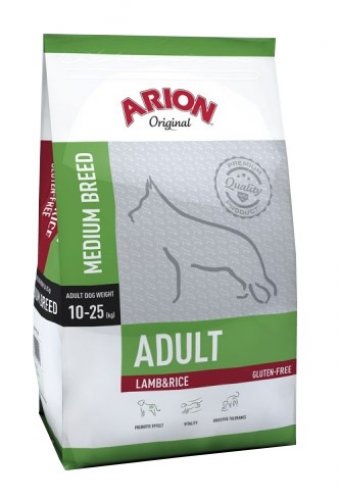 arion oryginal adult medium lamb & rice 12kg karma sucha z jagnięciną i ryżem dla średnich ras