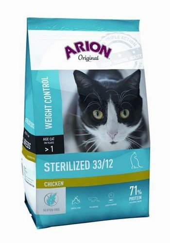 arion original cat steril chicken 7,5kg bezglutenowa karma dla sterylizowanych kotów z kurczakiem