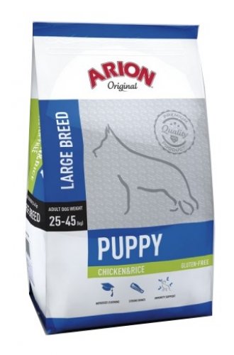 arion original puppy large chicken & rice 12kg bezglutenowa karma dla szczeniąt dużych ras