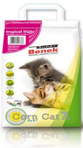 super benek corn cat owoce tropikalne 7l   zestaw 2szt. utylizowany w toalecie