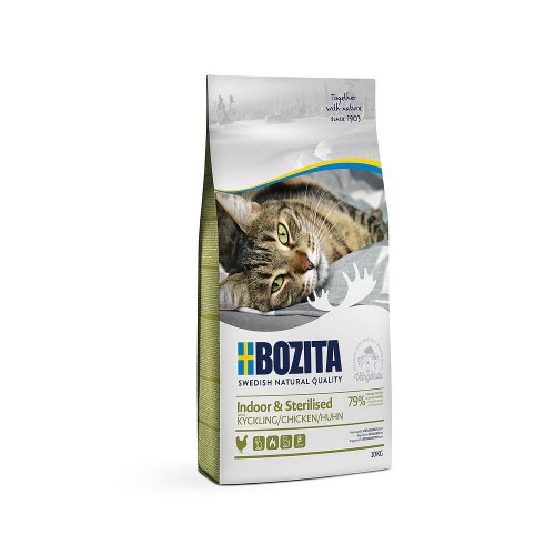 bozita cat indoor & sterilised chicken 10kg dla kotów dorosłych przebywających w domu, wysterylizowanych