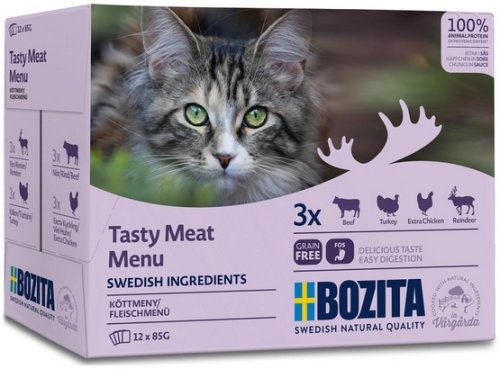 bozita cat multibox z mięsem w sosie saszetki 12x85g karma mokra dla kota