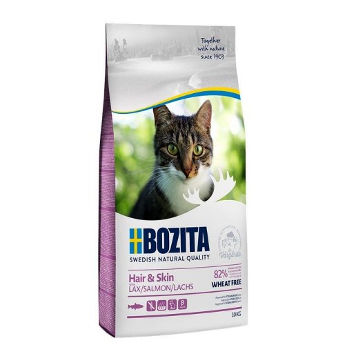 bozita cat hair & skin salmon 10kg z łososiem, na piękną sierść