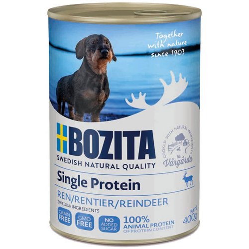 bozita single protein pate reindeer 400g pasztet z renifera