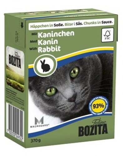 bozita dla kota z królikiem kawałki w sosie kartonik 370g karma mokra dla kota