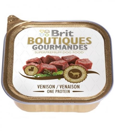 brit boutiques gourmandes venision one meat 150g  zestaw 10szt. dla dorosłych psów małych ras z sarną