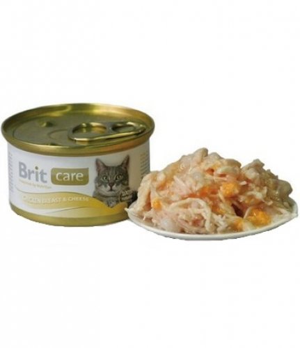 brit care cat chicken breasts & cheese 80g puszka karma dla kota z piersią kurczaka i serem