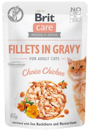 brit care cat fillets in gravy choice chicken saszetka 85g karma mokra dla kota