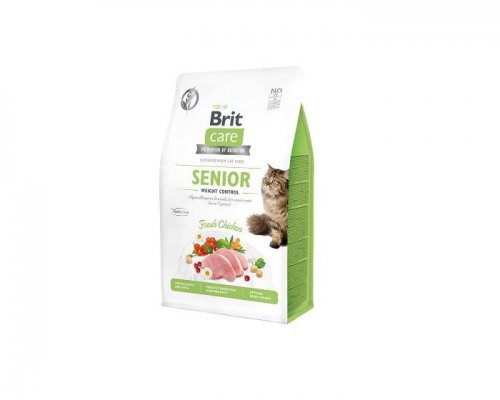 brit care cat grain-free senior 2kg  bezzbożowa, hypoalergiczna formuła dla starszych kotów oraz kotów sterylizowanych