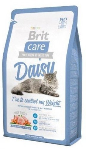brit care cat daisy i've to control my weight turkey & rice 2kg dla kotów z tendencją do nadwagi z indykiem i ryżem