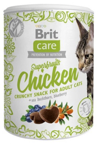 brit care cat snack superfruits chicken 100g przekąska z borówką i kurczakiem dla kotów
