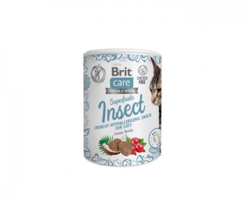 brit care cat snack superfruits insect hypoallergenic 100g przekąska z borówką i kurczakiem dla kotów