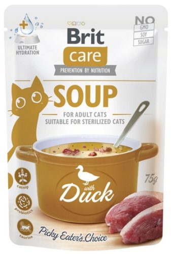 brit care cat soup duck saszetka 75g karma mokra dla kota