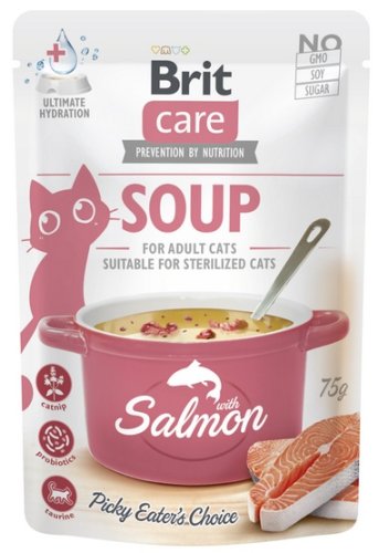 brit care cat soup salmon saszetka 75g karma mokra dla kota