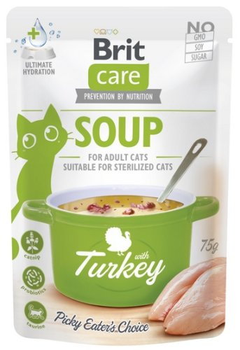 brit care cat soup turkey saszetka 75g karma mokra dla kota