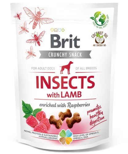 brit care dog crunchy cracker insect & lamb 200g 