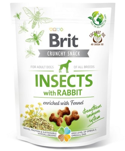brit care dog crunchy cracker insect & rabbit 200g 