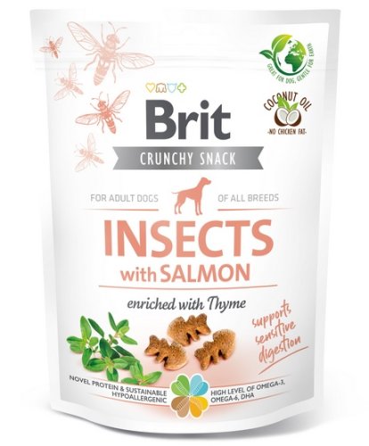 brit care dog crunchy cracker insect & salmon 200g 