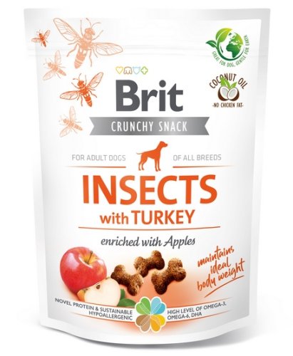 brit care dog crunchy cracker insect & turkey 200g 