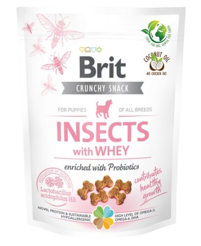 brit care dog crunchy cracker puppy insect & whey 200g 