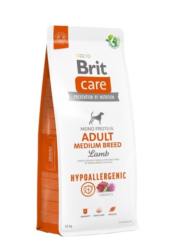 brit care dog hypoalergenic adult medium lamb 12kg dla dorosłych psów średnich ras z jagnięciną