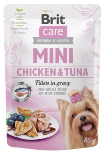 brit care dog mini chicken & tuna saszetka 85g karma mokra dla psa
