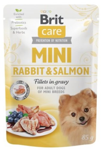 brit care dog mini rabbit & salmon saszetka 85g karma mokra dla psa