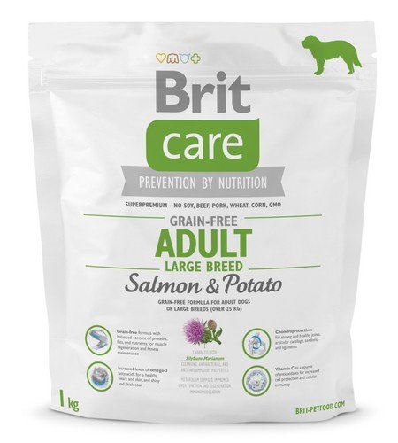 brit care grain free adult large salmon & potato 1kg dla dorosłych psów dużych ras z łososiem i ziemniakami